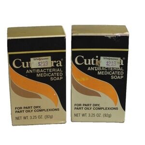 Vintage CUTICURA Antibacterial Soap RARE 3.25 oz Sealed Set of 2 Set Prop